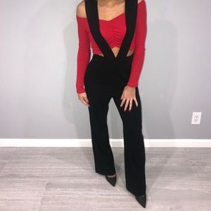 Black overall jumpsuit